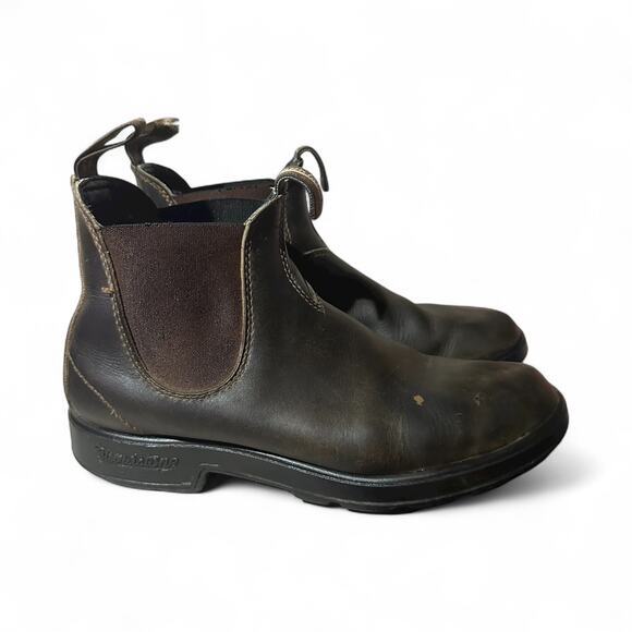 Blundstone Chelsea Boots Mens UK 7 M8 L10 Brown Leather Workwear Distressed - Picture 1 of 10